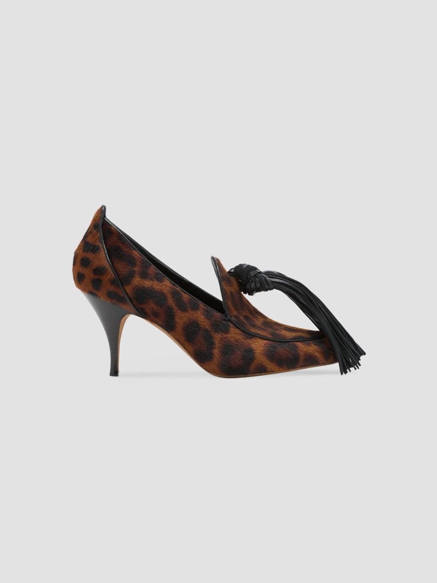 Ulla Johnson Women's Agata Tasseled Calf Hair Pumps - Leopard - Size 11