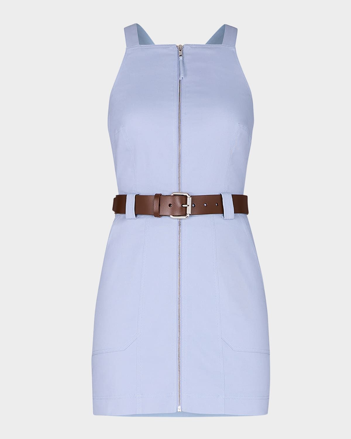 Andri Sleeveless Belted Cotton Mini Dress