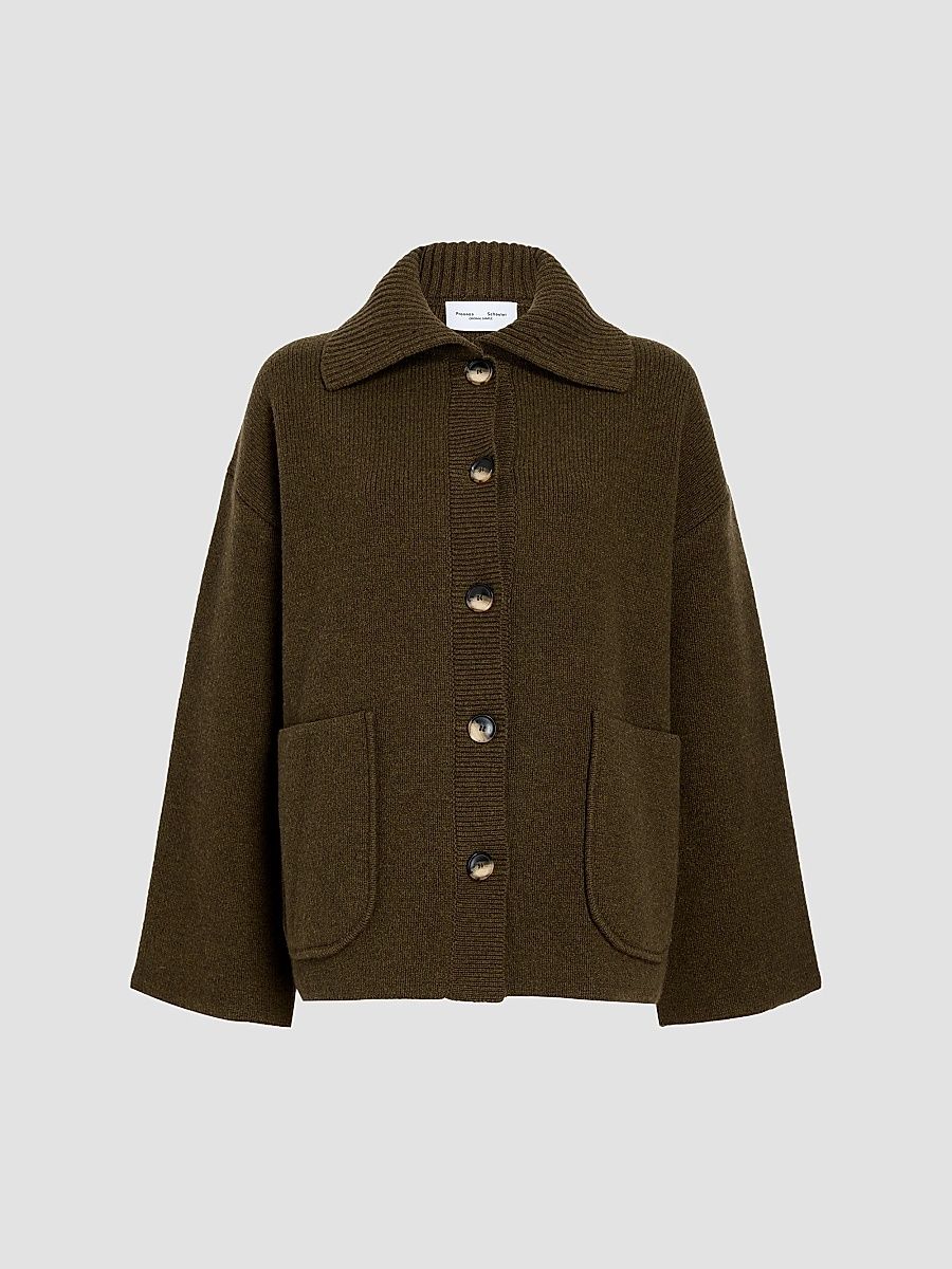 Proenza Schouler White Label Women's Nelly Melange Merino Jacket - Olive - Size Large