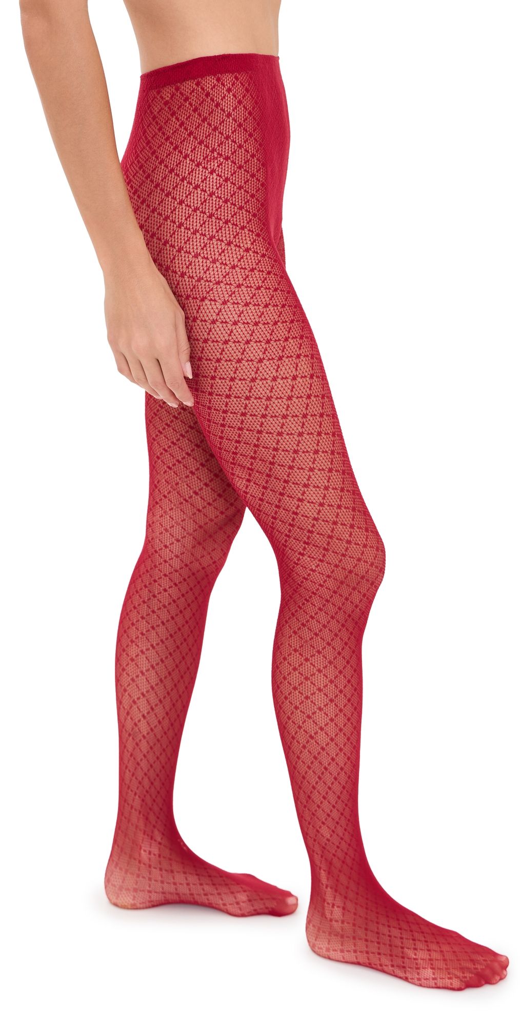 Stems Celine Diamond Tights Deep Red One Size