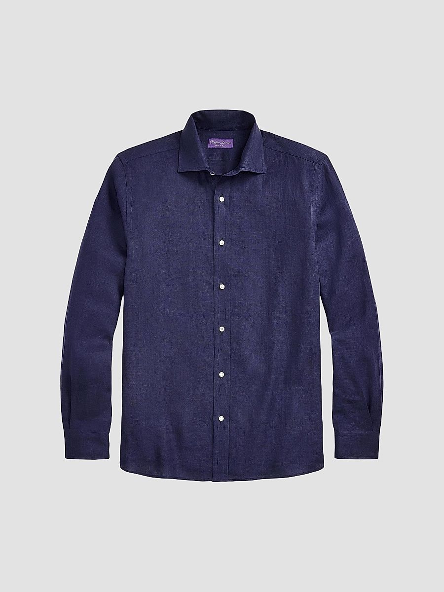 Ralph Lauren Purple Label Men's Linen Shirt - Spring Navy - Size XXL
