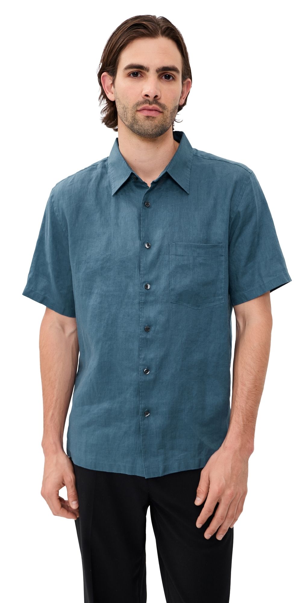 Theory Irving Relaxed Linen Shirt Bering XXL