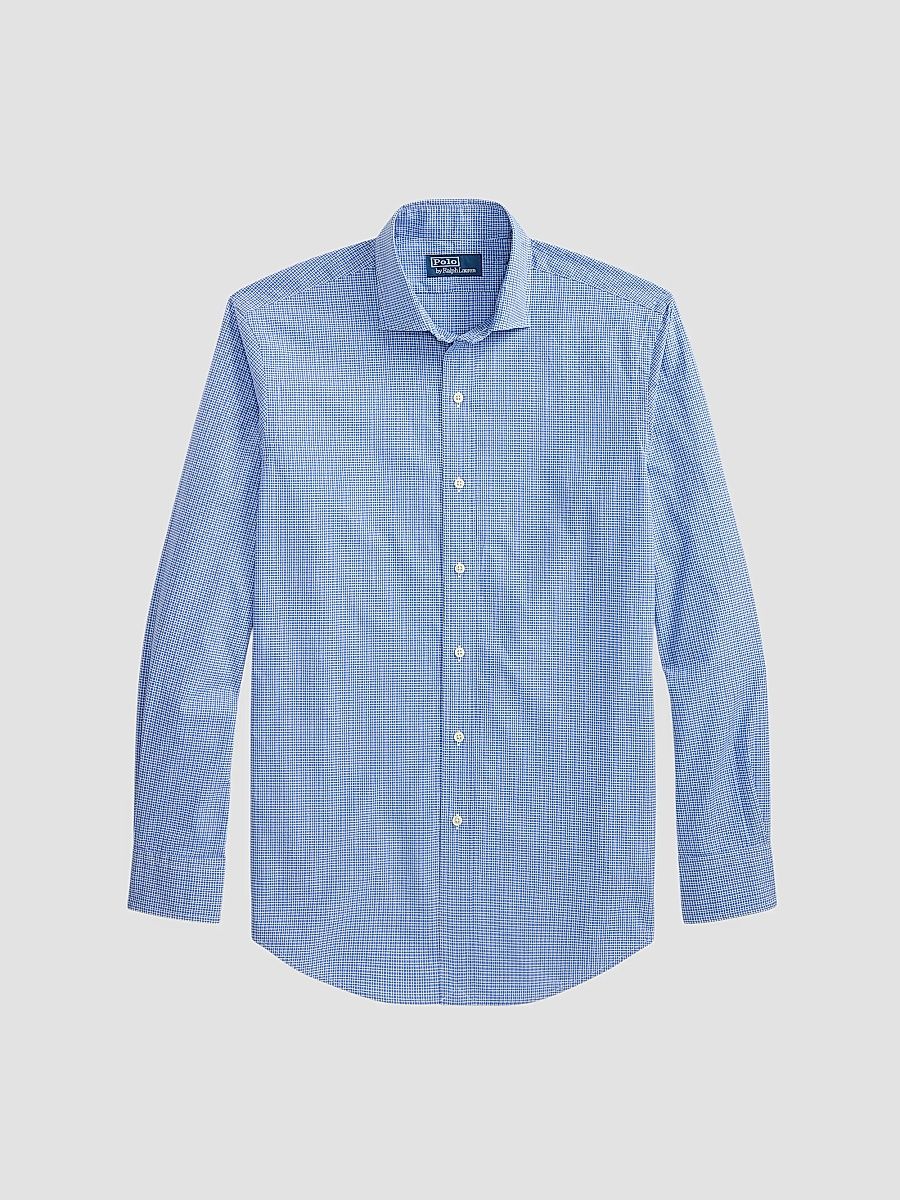 Polo Ralph Lauren Men's Classic-Fit Checked Poplin Shirt - White Blue Multi - Size XXL