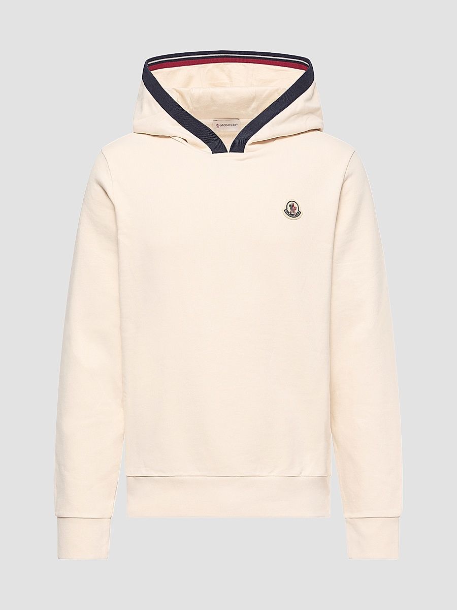 Moncler Men's Hoodie in Cotton - Ivory - Size XXXL