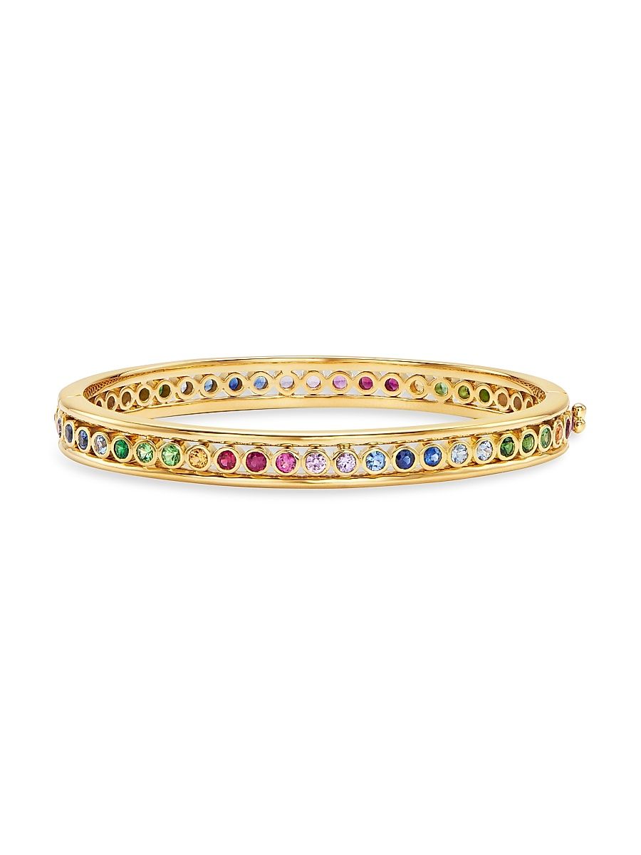 Women's Florence86 Rainbow 18K Yellow Gold & Multi-Gemstone Eternity Bracelet