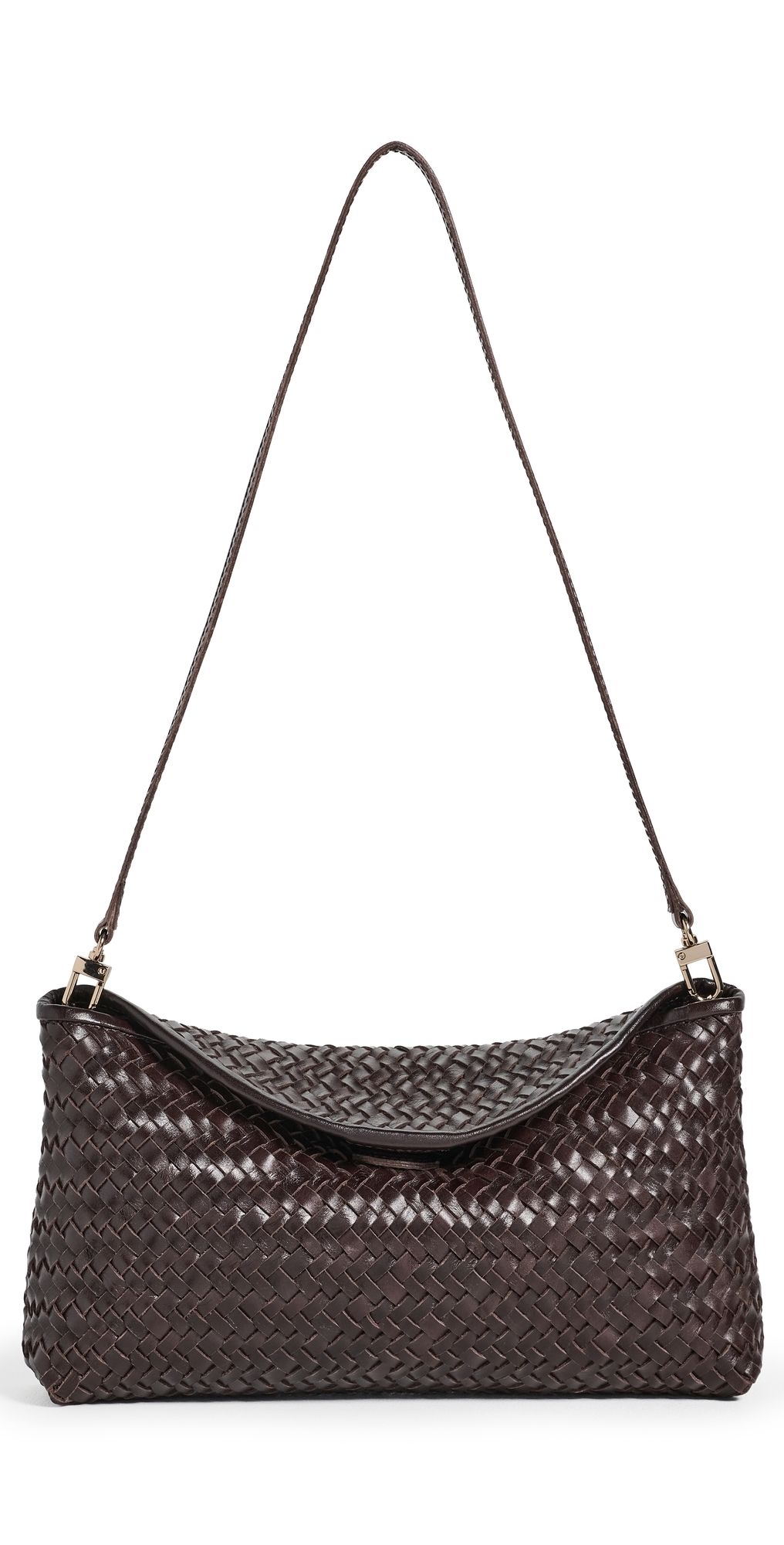 Madewell Woven Lid Top Clutch Coffee Bean One Size