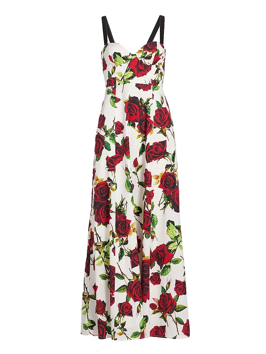 Women's Sutton Rose Maxi Dress - White Red Romantic Rose - Size 14