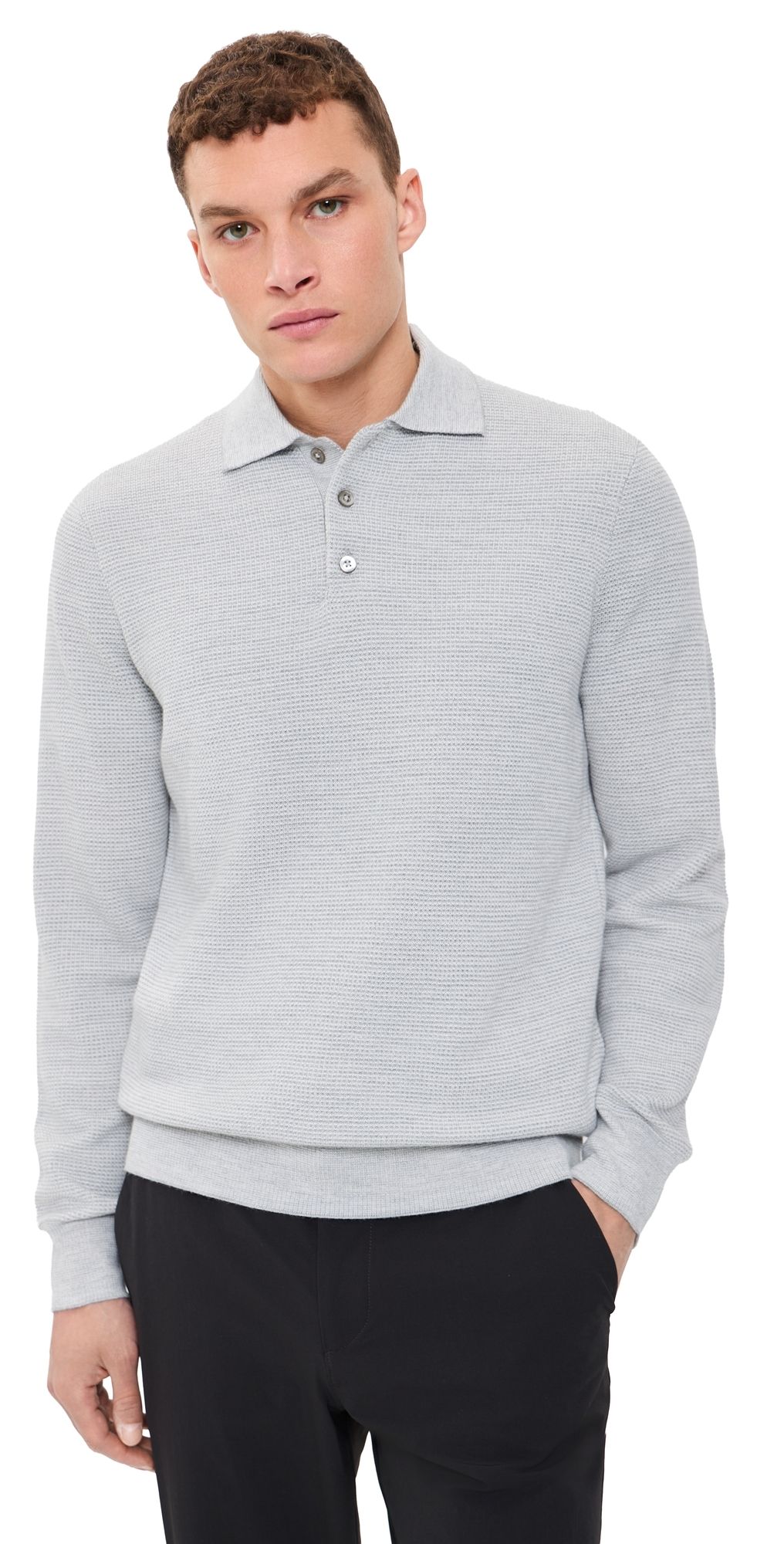 RLX Ralph Lauren Merino Coolmax Striped Polo Sweater Grey Combo XL
