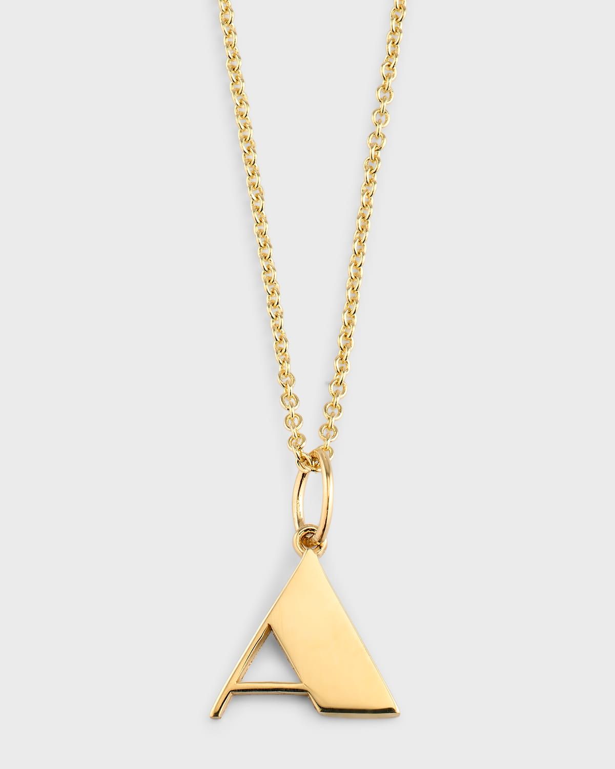 14K Pure Block Initial Necklace