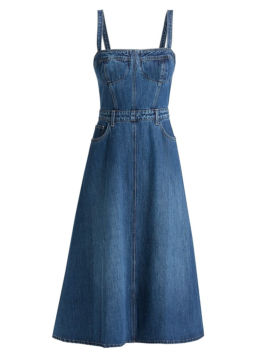 Women's Jovie Bustier Denim Midi-Dress - Dawkins - Size 12