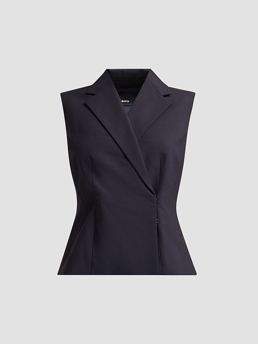 Theory Women's Hourglass Blazer Vest - Deep Navy - Size 16