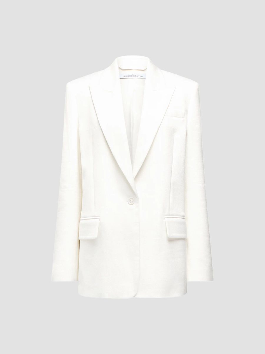 Another Tomorrow Women's Oversized Tailored Jacket - Off White - Size 6