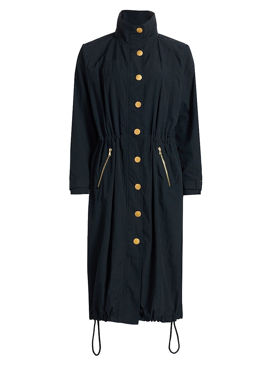 Women's Toshi Windbreaker Trench Coat - Black - Size Large