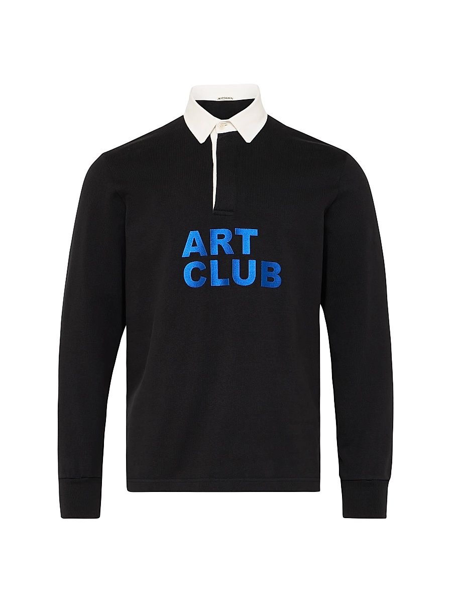 Men's Art Club Cotton Rugby Polo Shirt - Washed Black - Size XXL