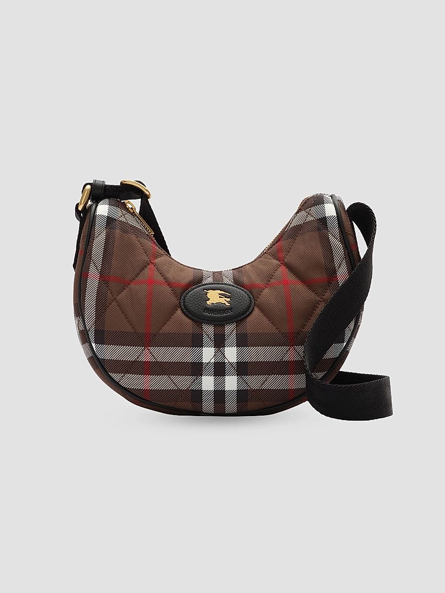 Women's Horseshoe Check Crossbody Bag - Chocolate Brown