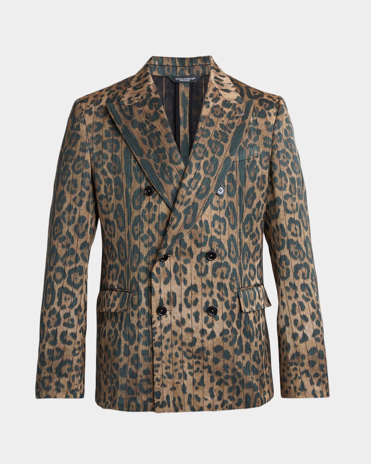 Men & apos;s Cheetah-Print Double-Breasted Blazer
