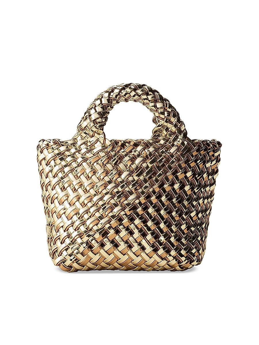 Women's St. Barths Petit Double Weave Metallic Top Handle Bag - Biarritz