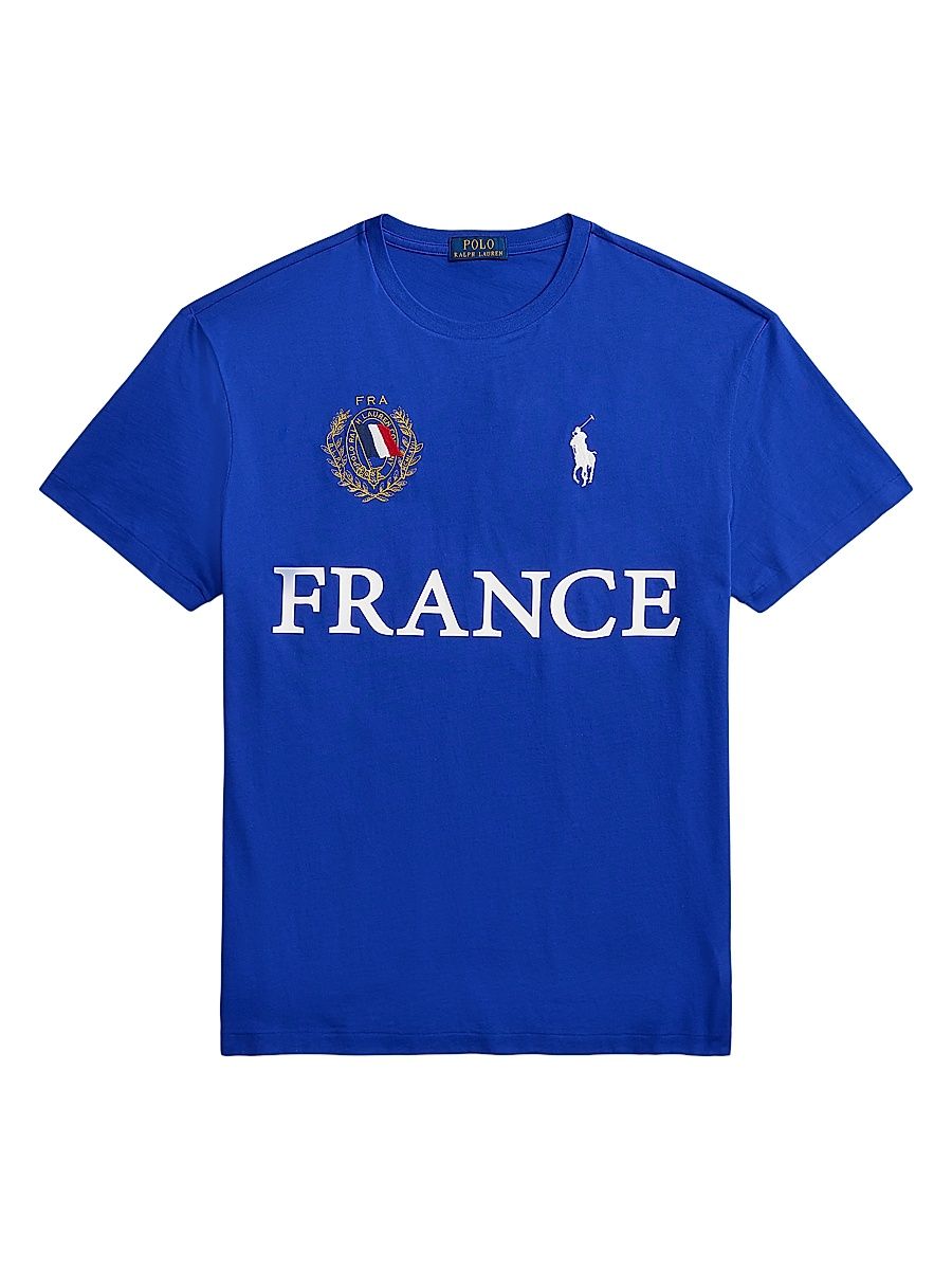 Men's France Crewneck Cotton T-Shirt - Cruise Royal - Size XL