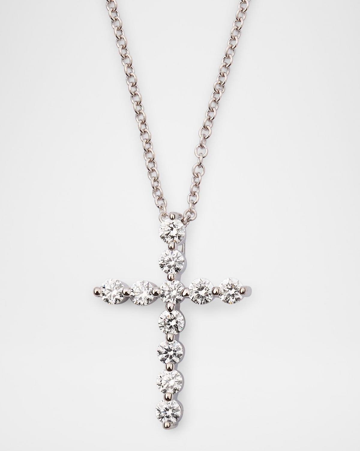 18K White Gold Diamond Cross Pendant, 0.33tcw
