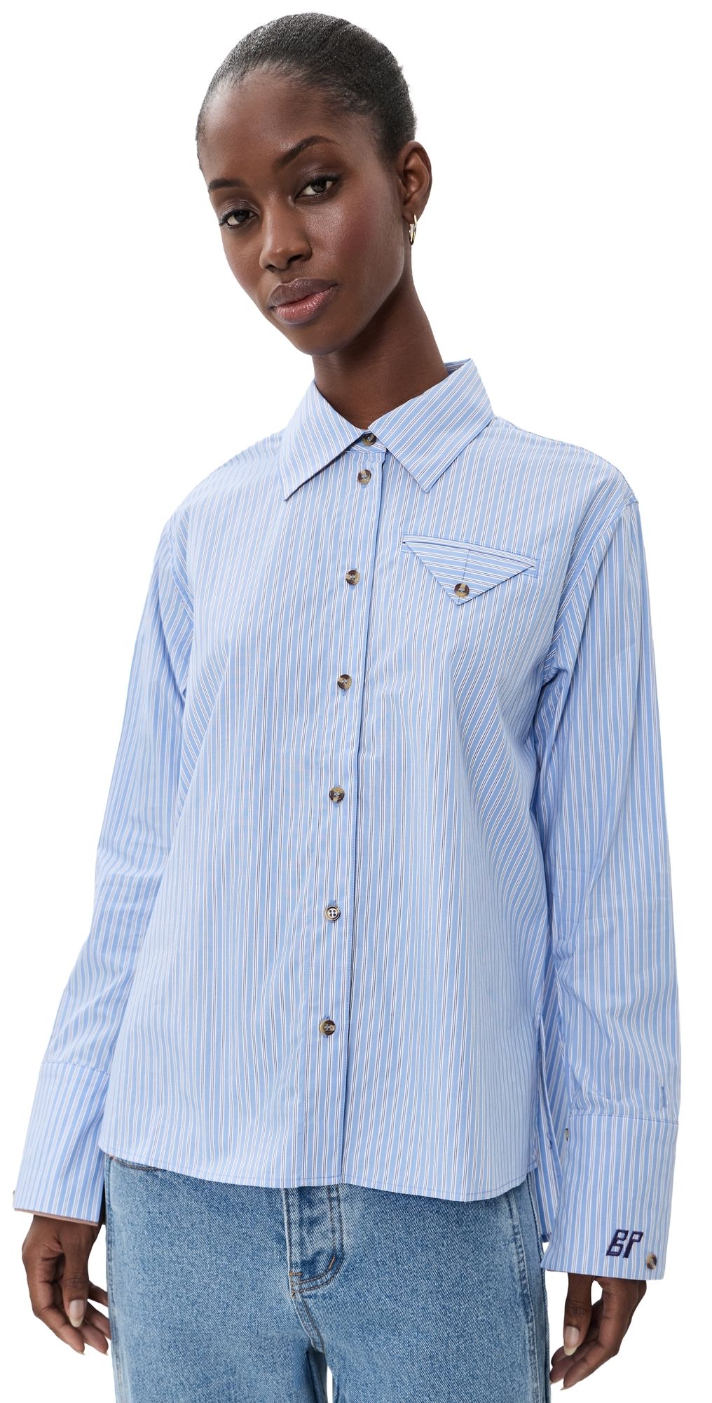 BAUM UND PFERDGARTEN Melinda Button Down Light Blue Stripe 40