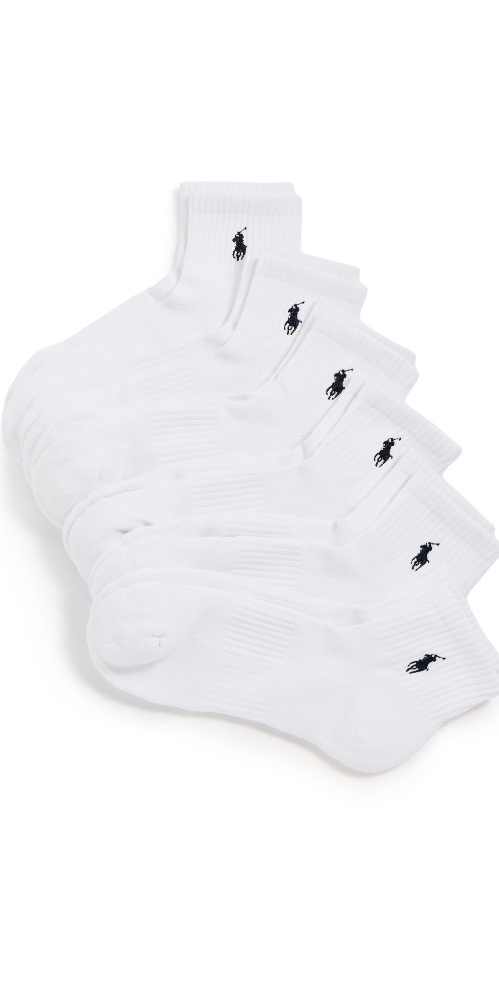 Polo Ralph Lauren Performance Quarter Socks 6 Pack White 10-13