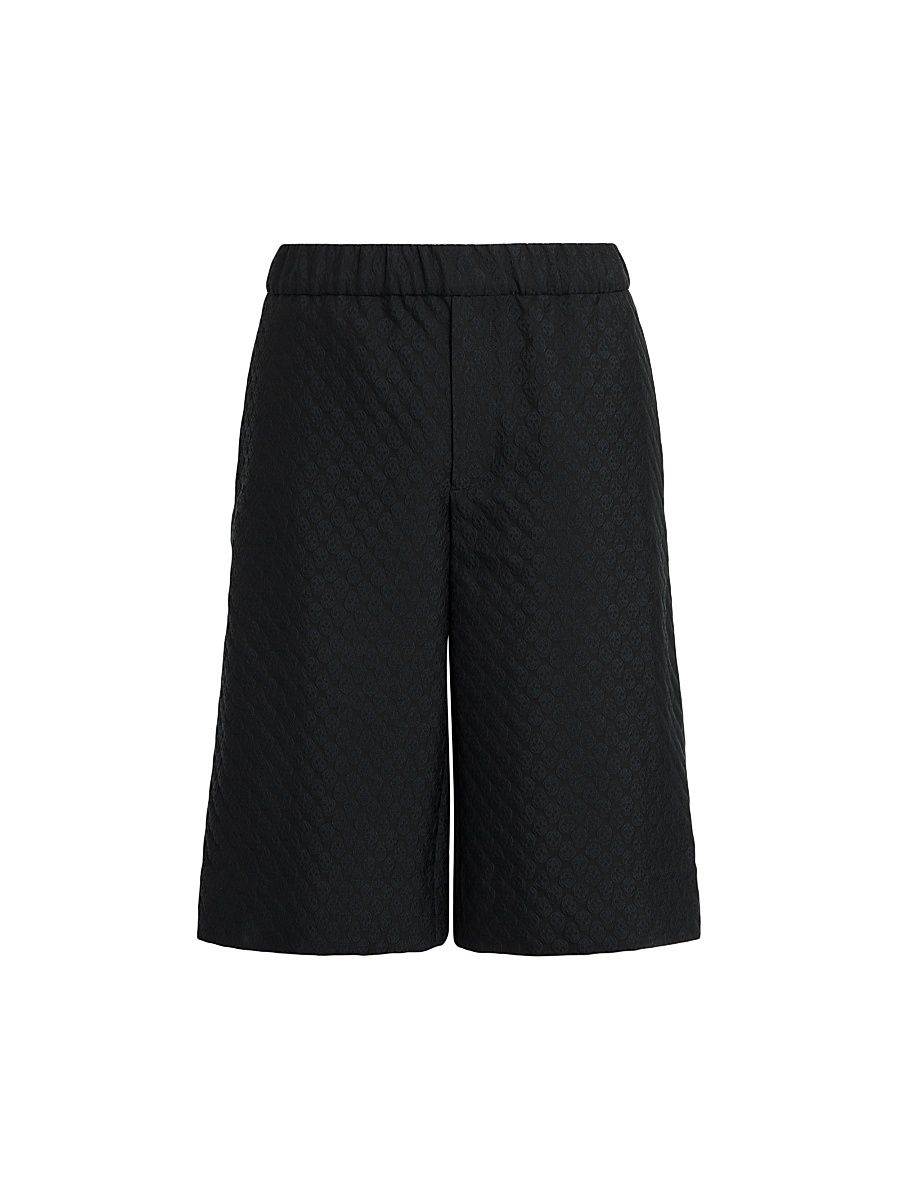 Men's Skull Jacquard Shorts - Black - Size 38