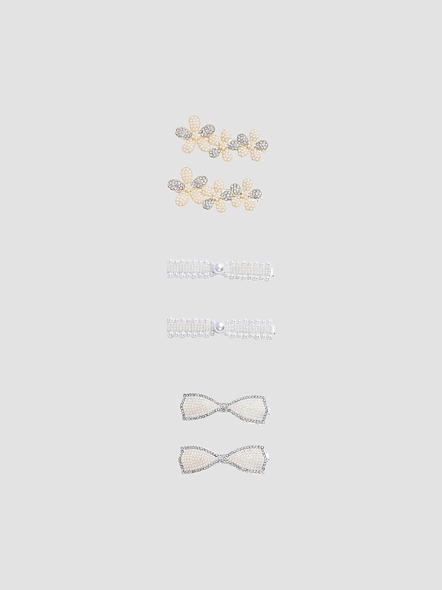Girl's Crystal Elegance Hair Clip Set - Silver