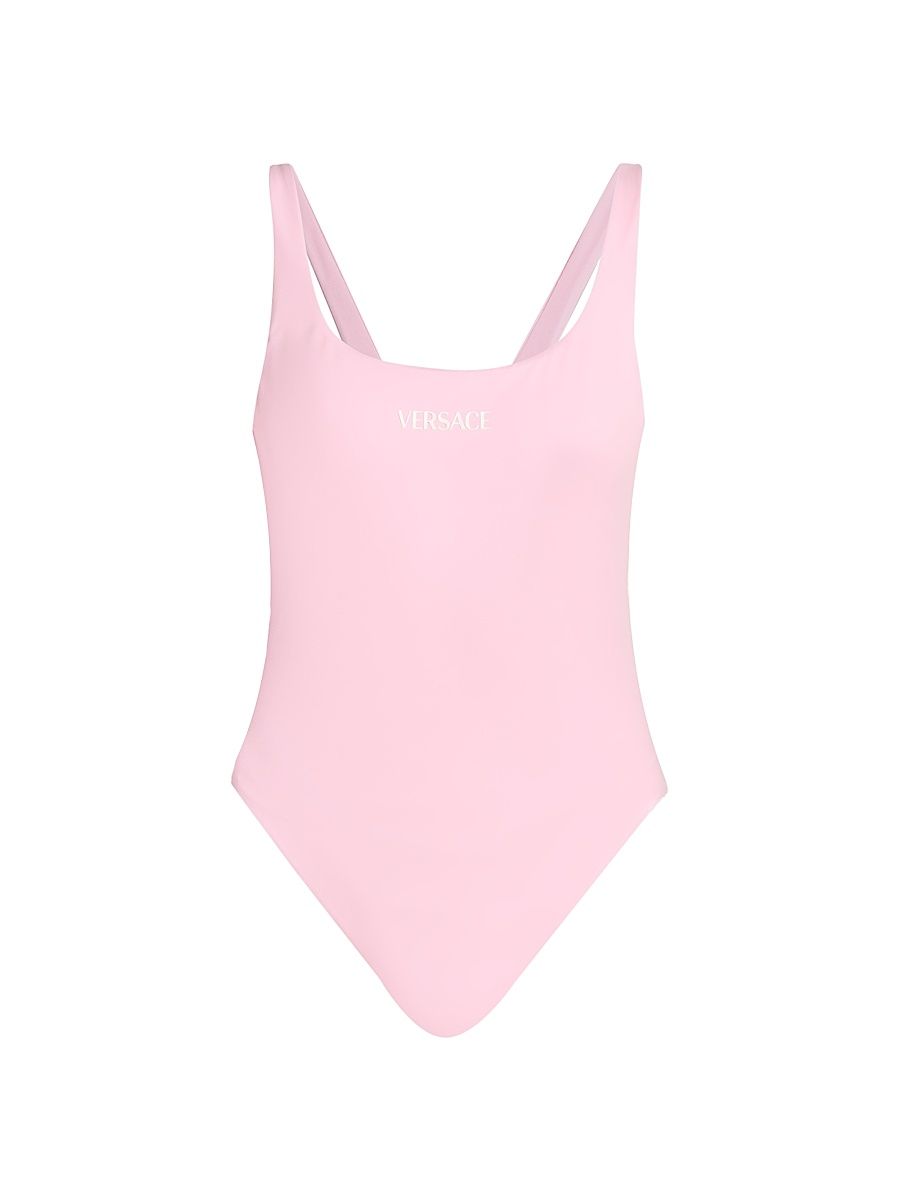 Women's Stamped Logo One-Piece Swimsuit - Rose Quartz - Size XL