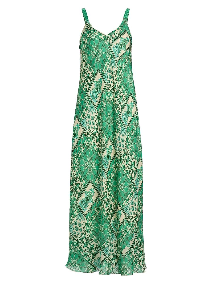 Women's Kanako Printed Silk Maxi Dress - Hollandia - Size Large