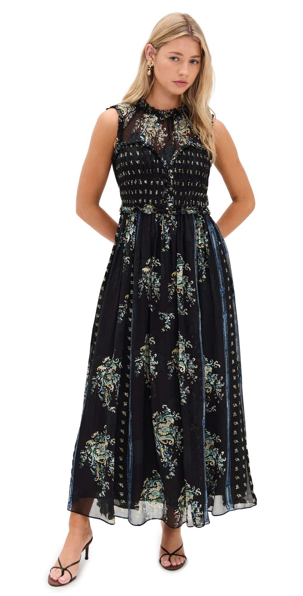 Ulla Johnson Kasia Sleeveless Midi Dress Twilight 0