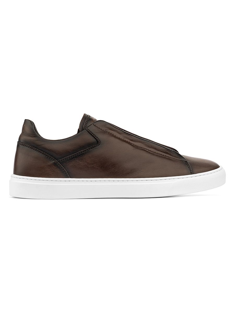 Men's Ainsworth Leather Low-Top Sneakers - Nappa Moro - Size 10