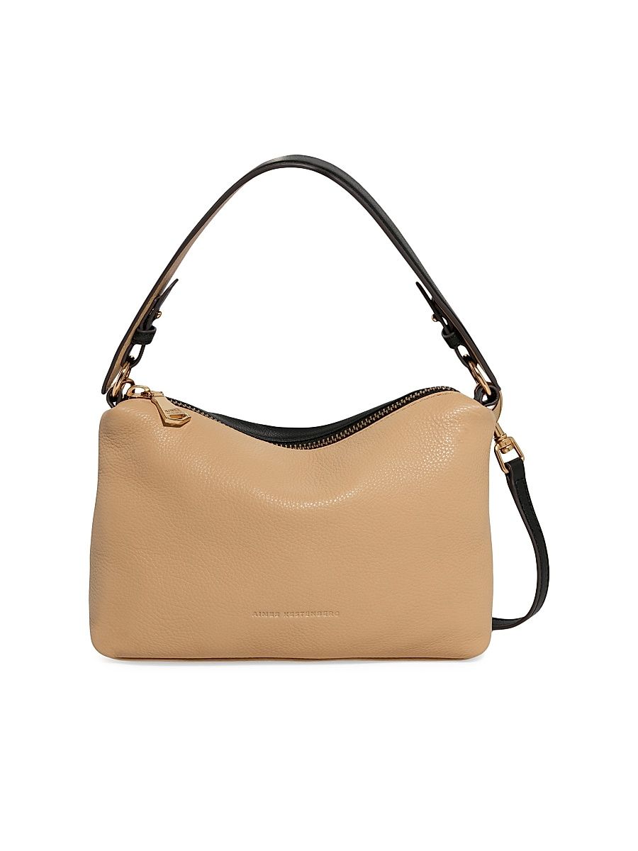 Women's Ava Leather Convertible Shoulder Bag - Camel Colorblock