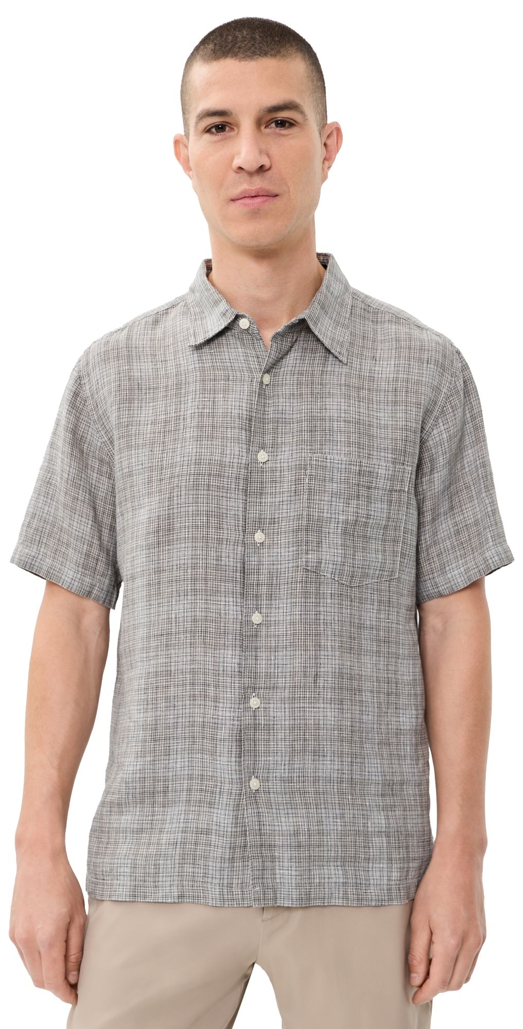 Theory Irving Short Sleeve Shirt Pine Grove Multi S