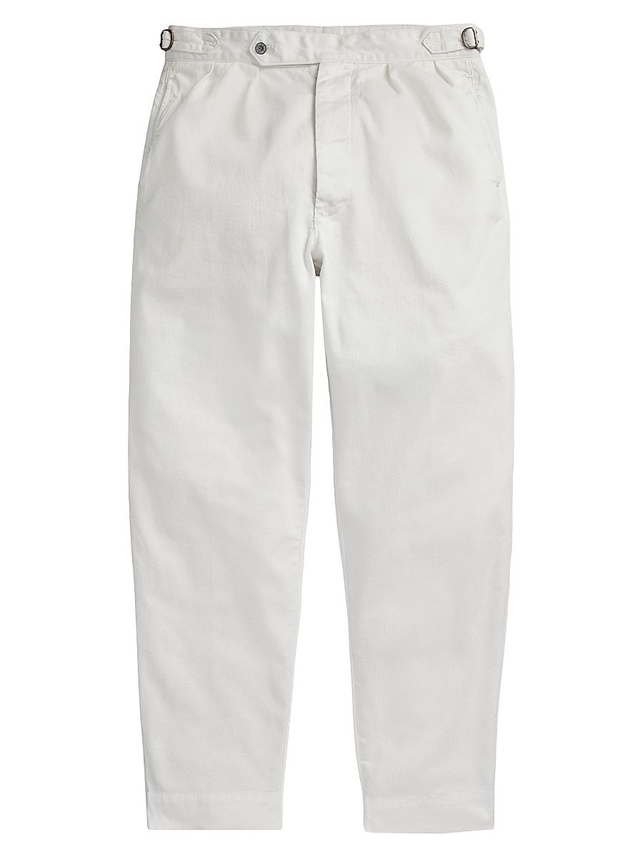 Men's Relaxed-Fit Pleated Twill Pants - Deckwash White - Size 40