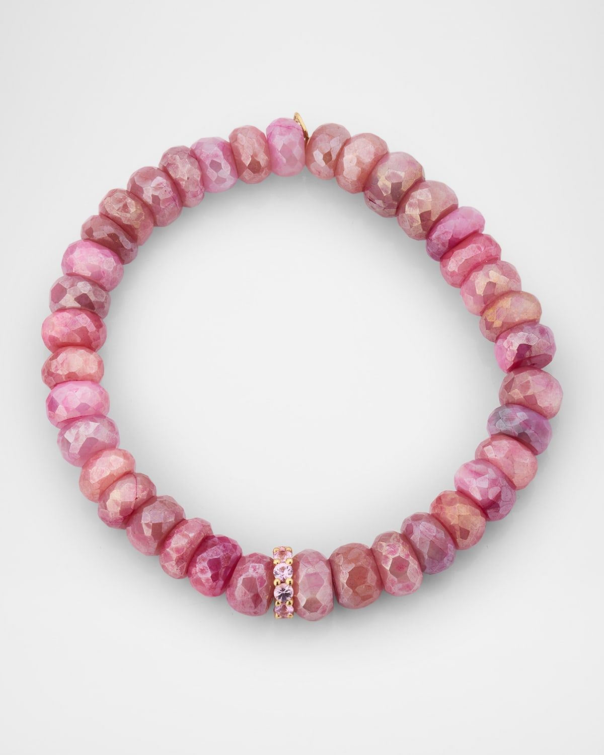 Pink Sapphire Rondelle Bead Bracelet