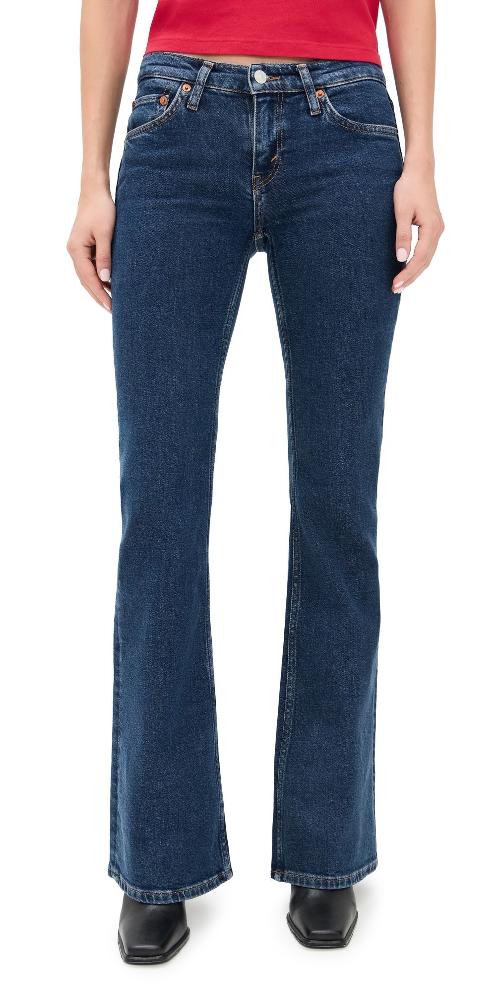 RE/DONE Low Rise Micro Boot Jeans Rusind 28