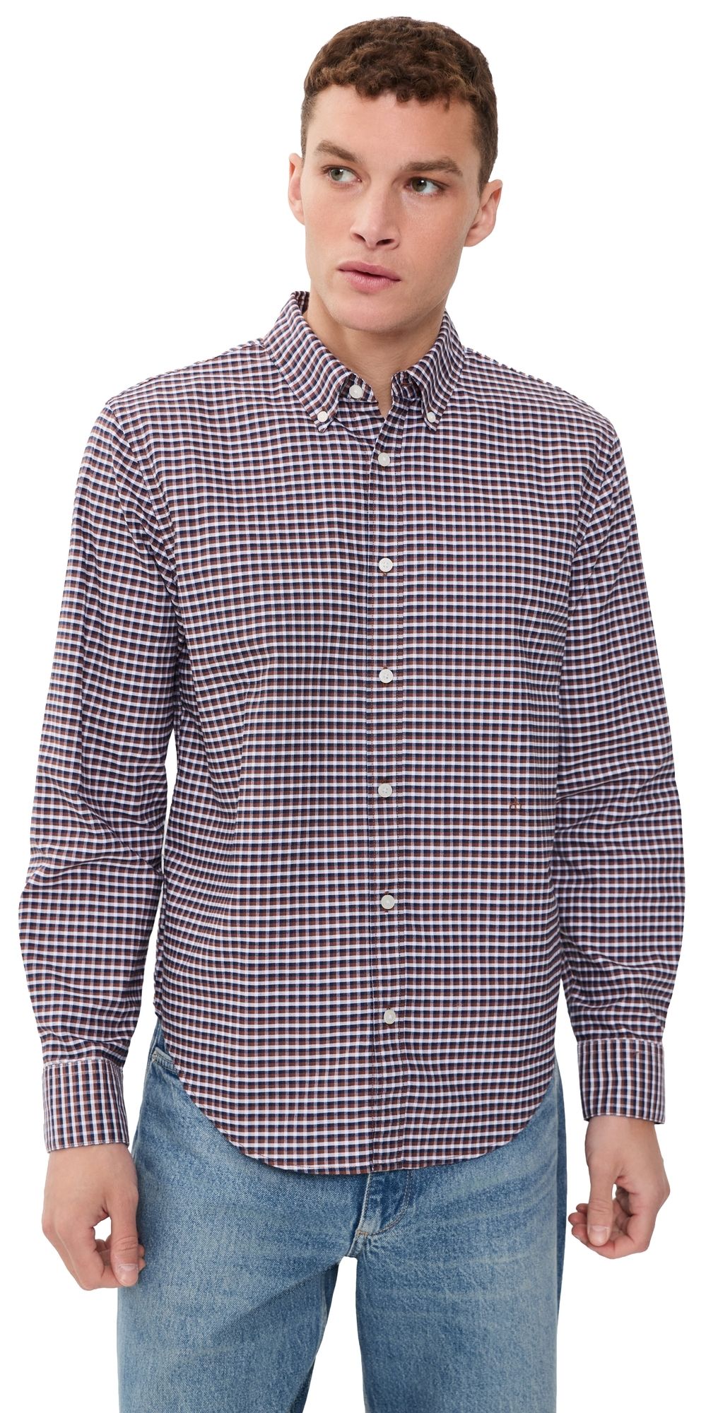 rag & bone Classic Oxford Shirt Brwplaid M