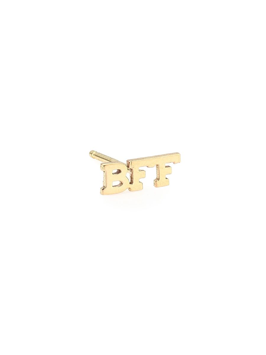 Women's 14K Yellow Gold BFF Single Stud Earring - Yellow
