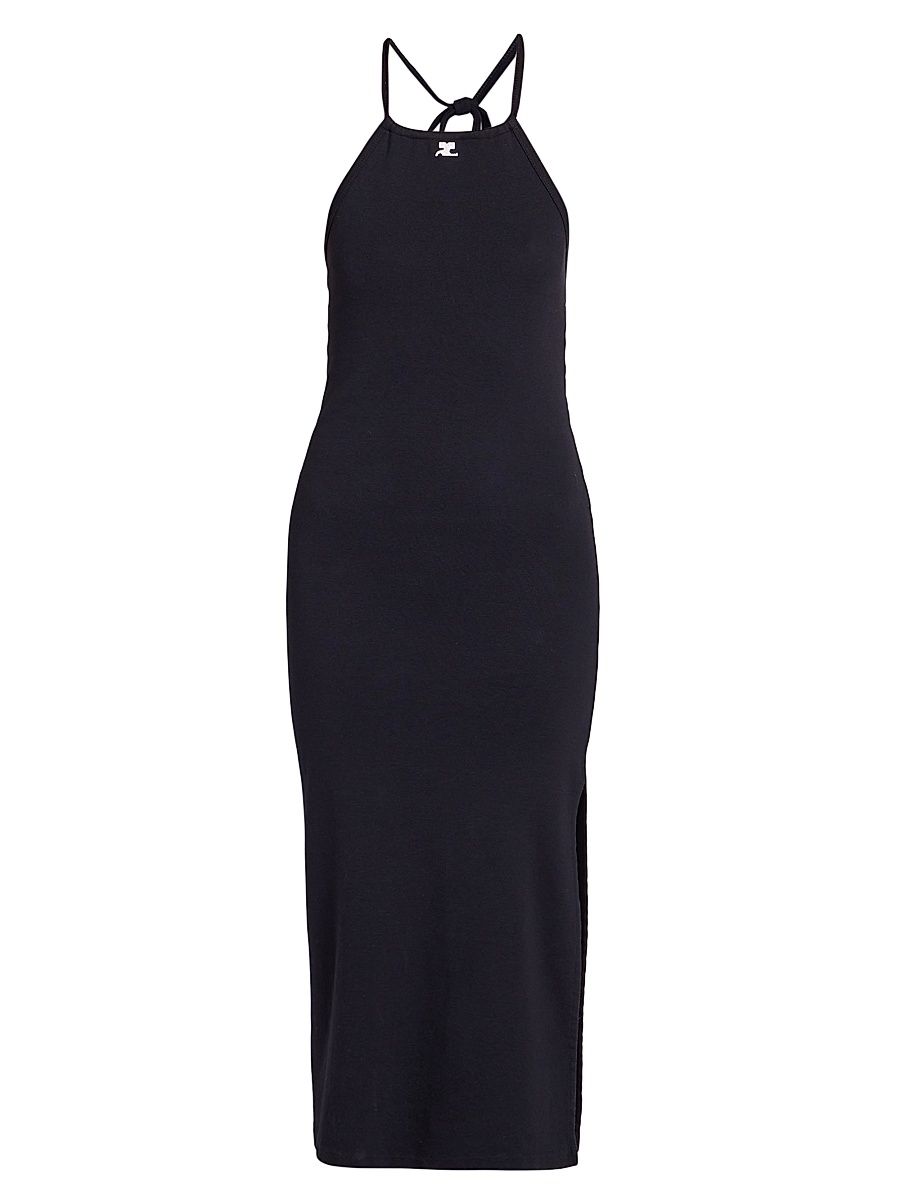 Women's Tie-Back Bodycon Midi-Dress - Black - Size XXL