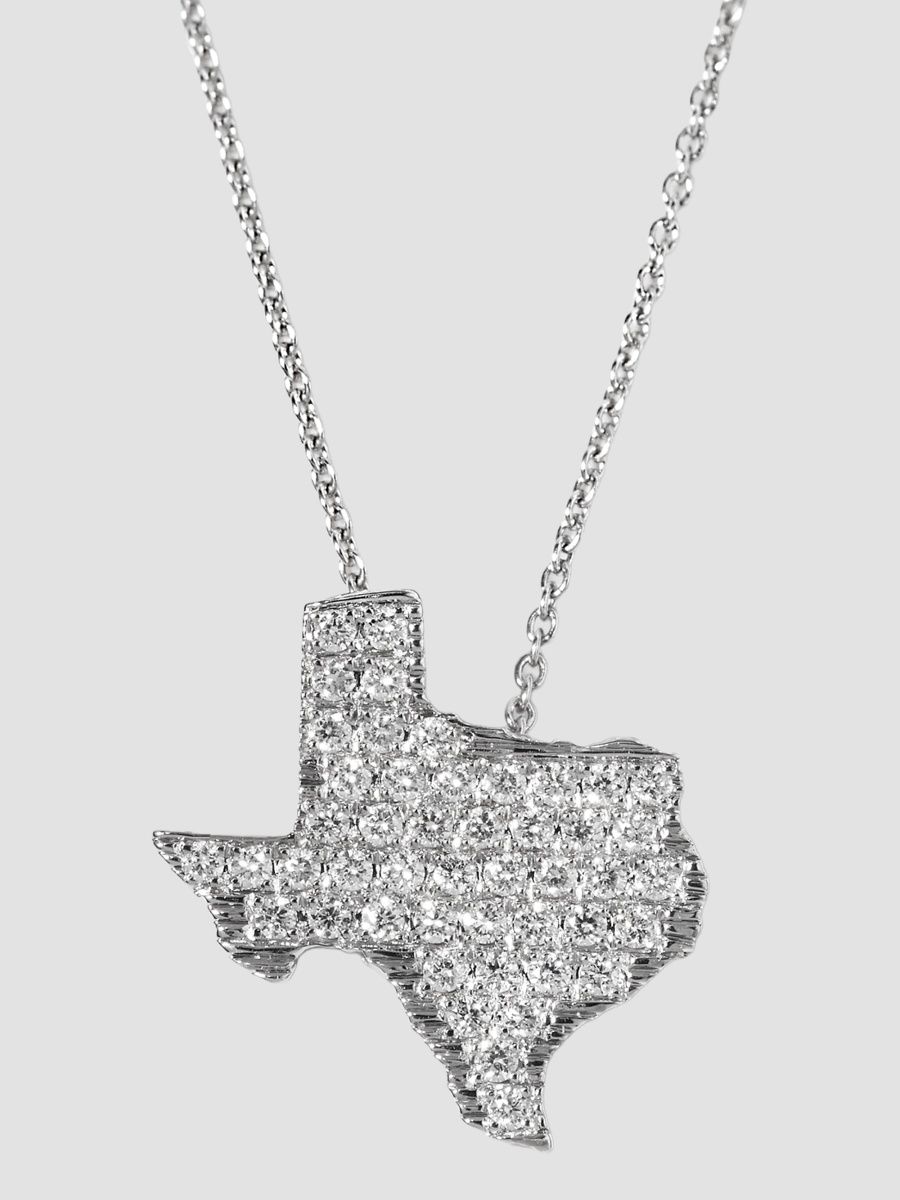 Roberto Coin Women's 18K White Gold & 0.28 TCW Diamond Texas Pendant Necklace - White Gold