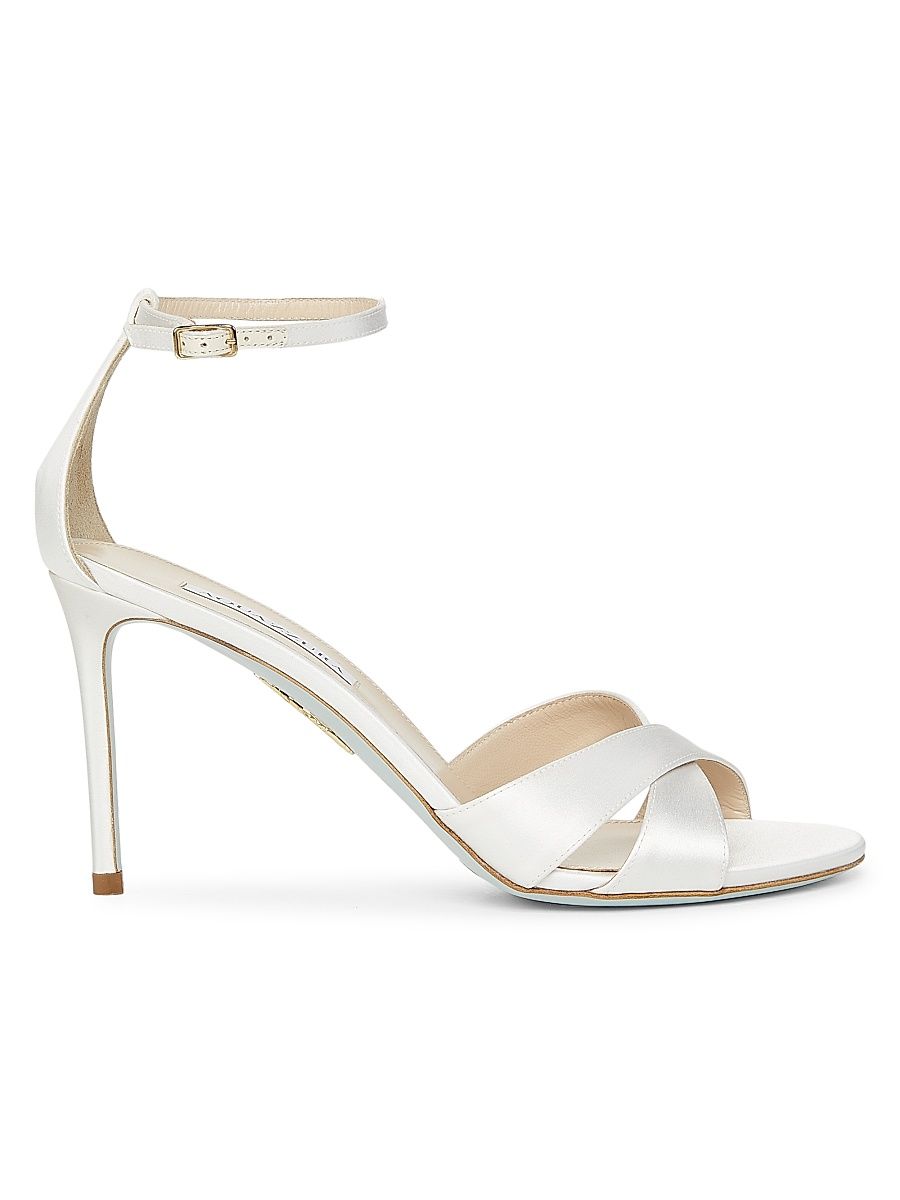 Women's So Divine 85MM Satin Sandals - White Satin - Size 12
