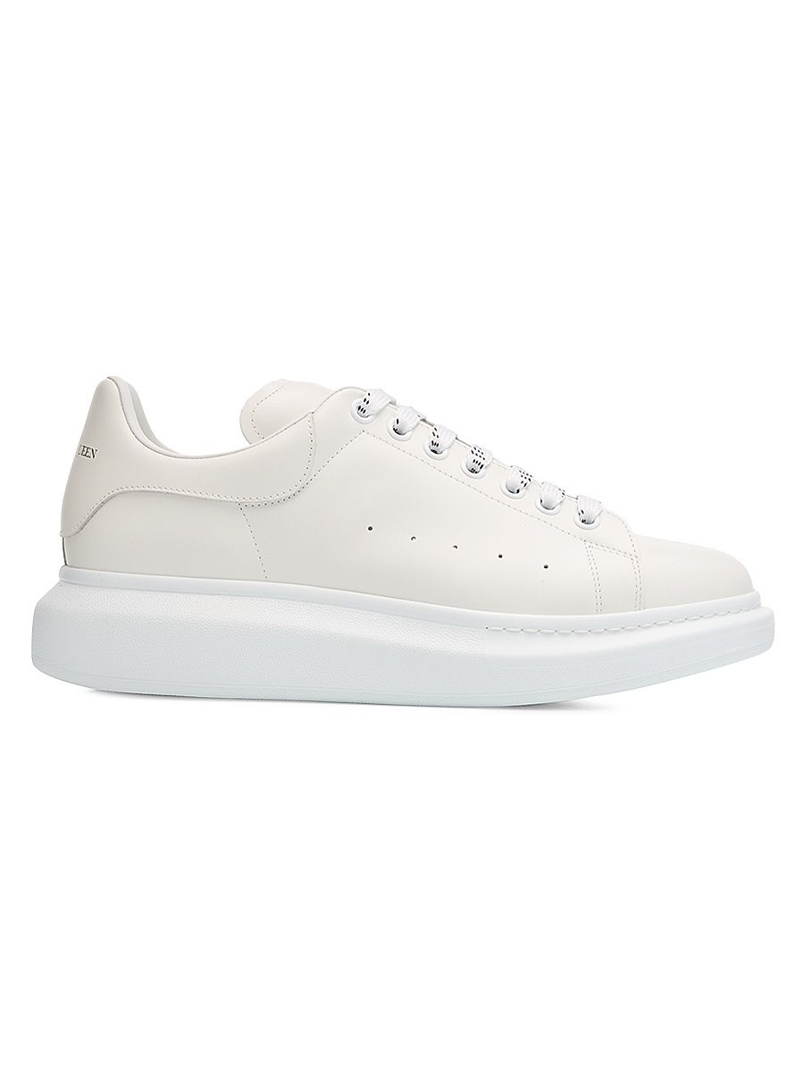 Men's Oversized Leather Platform Sneakers - White - Size 10