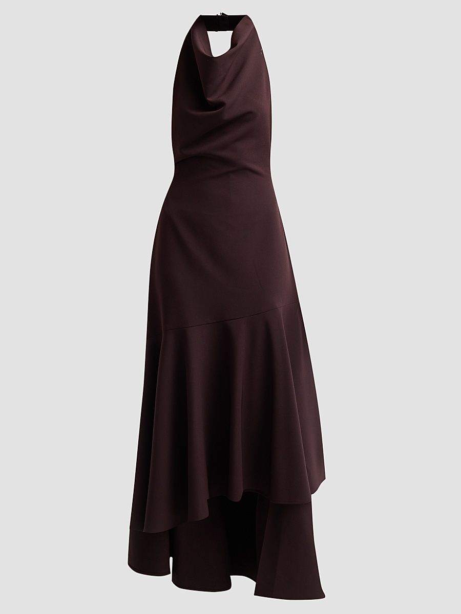 Women's Jade Cady Halterneck Maxi Dress - Dark Chocolate - Size 0