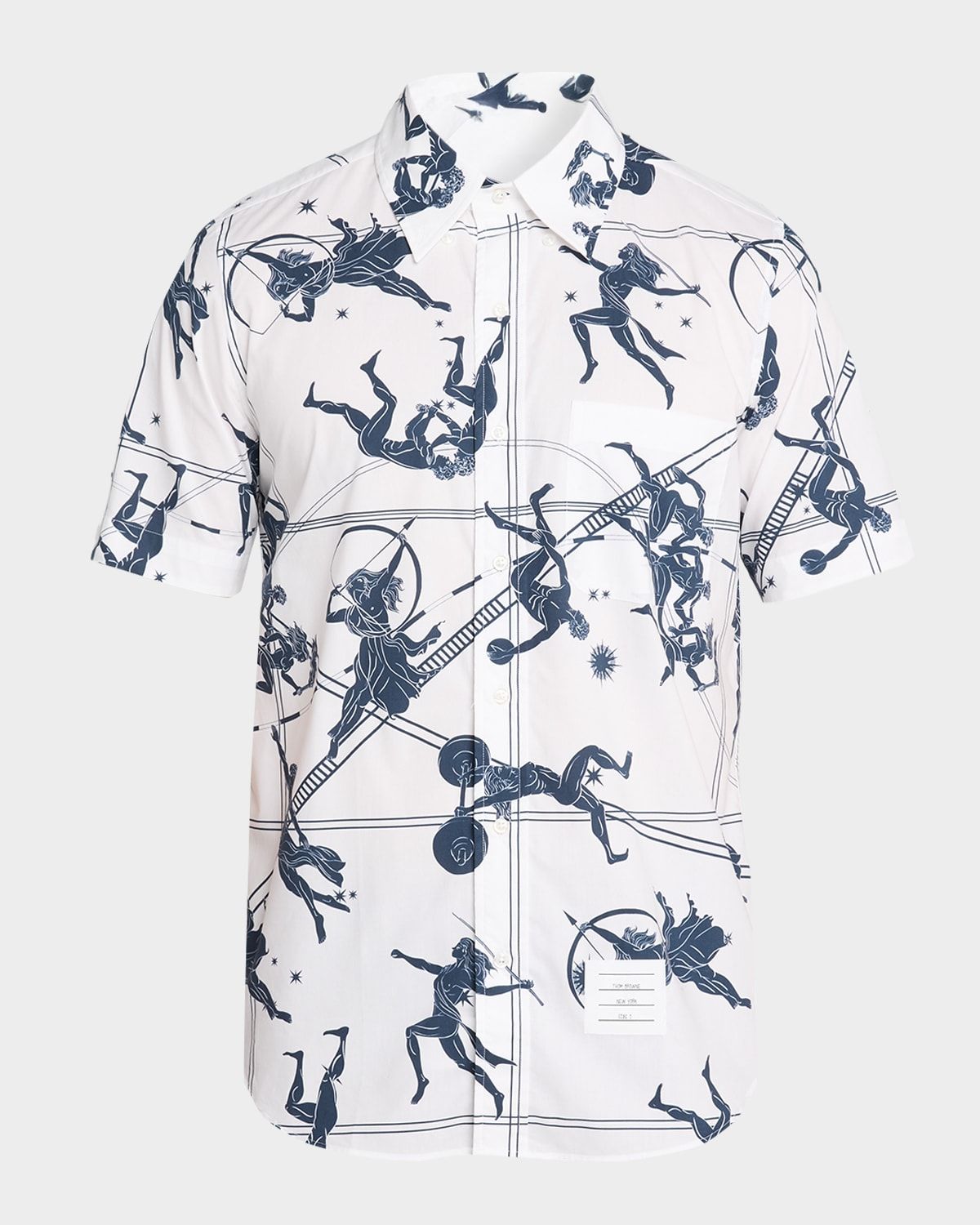 Men & apos;s Straight Fit Constellation Short-Sleeve Shirt