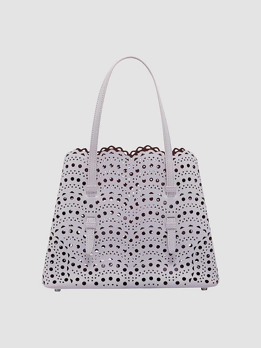 ALAÏA Women's Mina 25 Perforated Leather Tote - Bleu Lavande