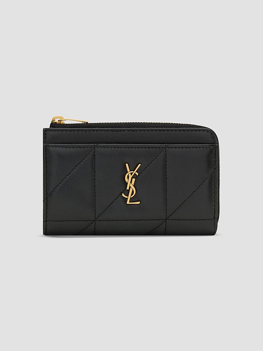 Saint Laurent Women's Jamie Zip Card Case - Black