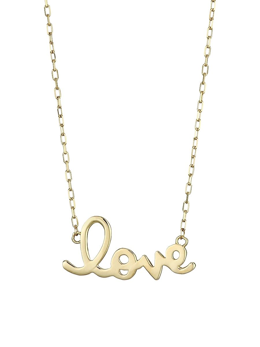 Women's 14K Yellow Gold Love Pendant Necklace - Yellow Gold