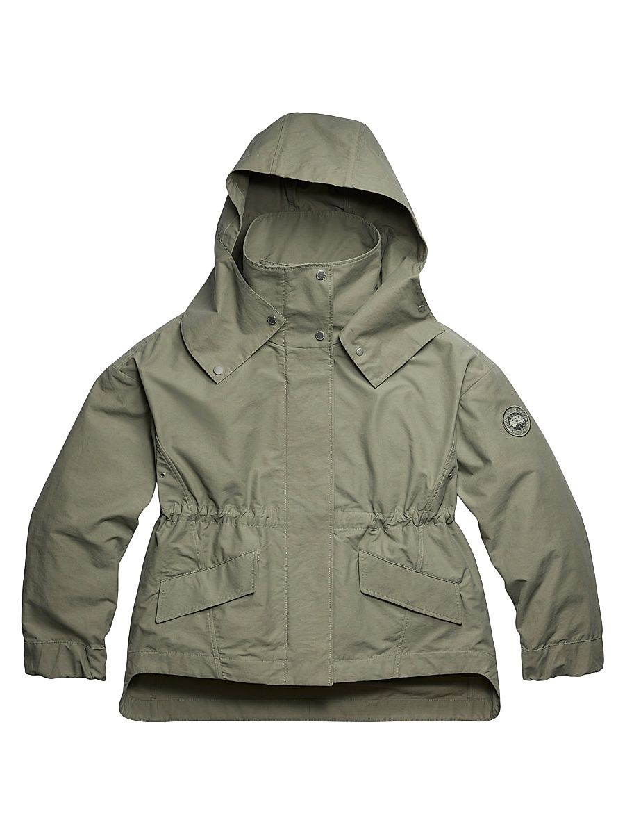 Women's Olivine Hooded High-Low Oversized Jacket - Sagebrush Armoise - Size XS