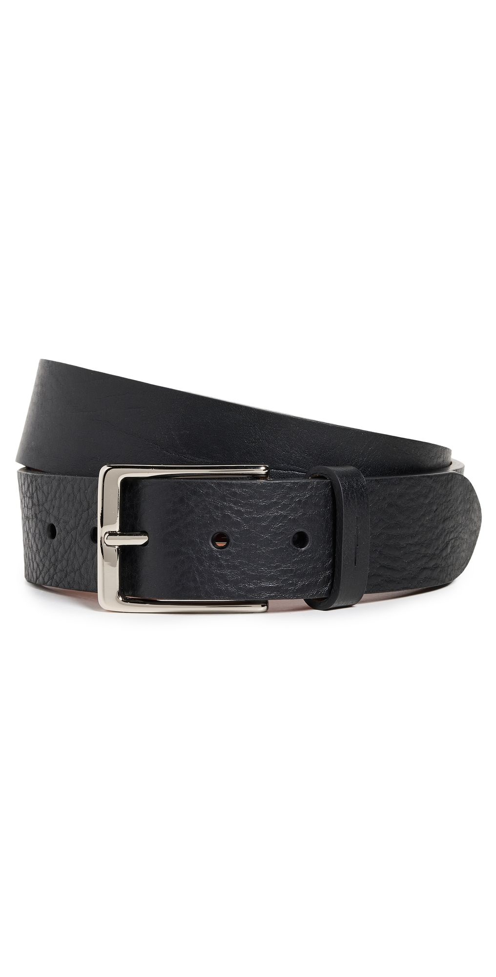 Shinola Lightning Bolt Keeper Leather Belt Black 38