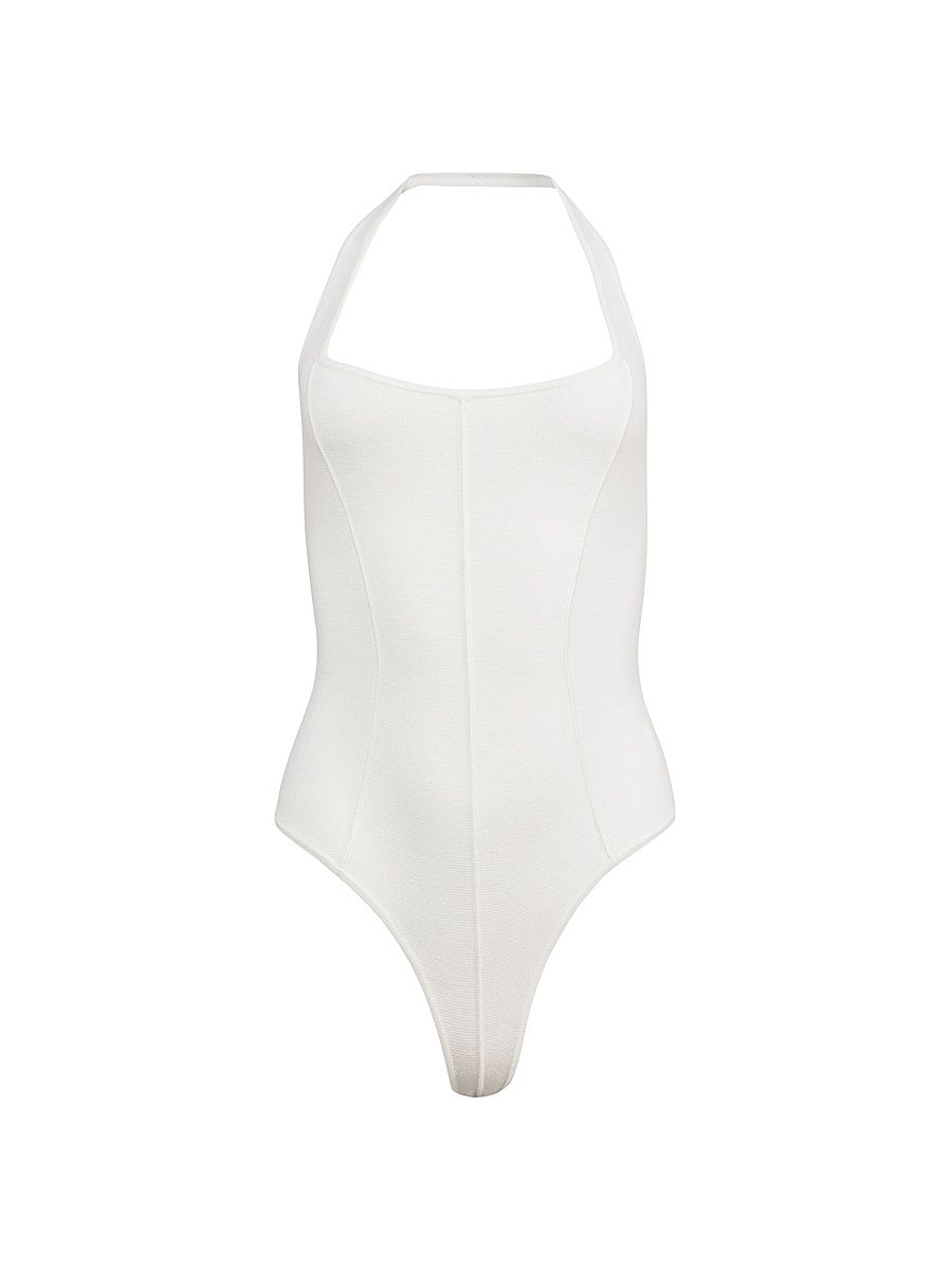 Women's Sofia Halterneck Bodysuit - Ivory - Size Large